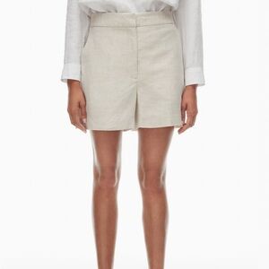 NWT Aritzia Wilfred color Natural Ecru The Limitless Linen Mid-Thigh Short 0872